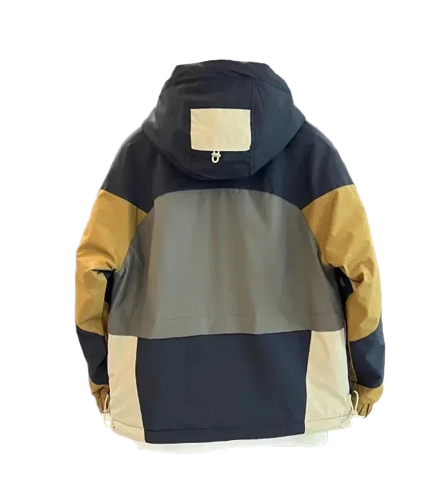 Patchwork Contrast Color Bomber Jacket