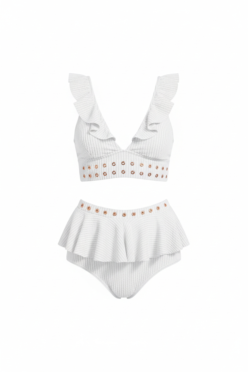 High-Waisted Ruffled Two-Piece Swimsuit