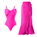 Bikini Sets with Cover Up Set Floral One Piece