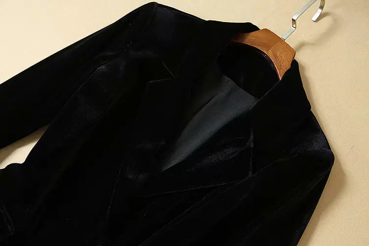 Velvet Suit Set with Long Pants