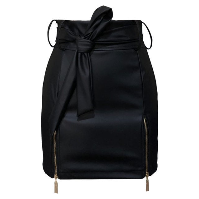 Leather Bandage Short Mini Skirts