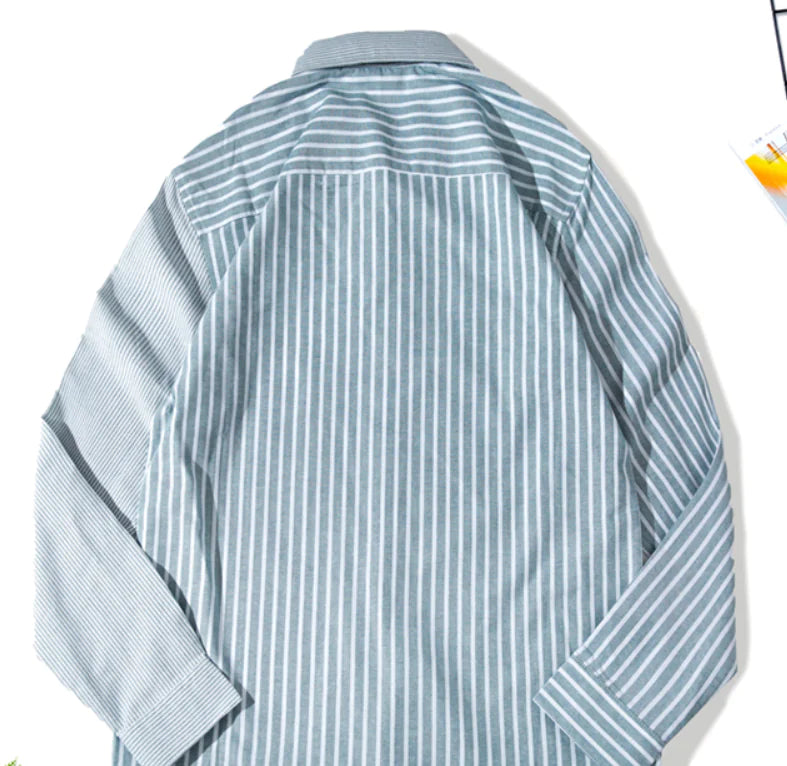 Striped Slim Fit Cotton Work Shirt