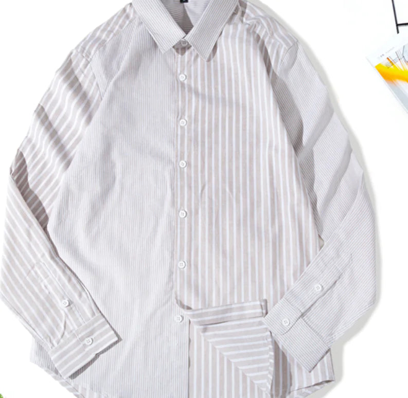 Striped Slim Fit Cotton Work Shirt