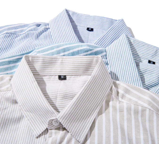 Striped Slim Fit Cotton Work Shirt