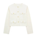 Fashion Casual Flip Trim Short Jacket