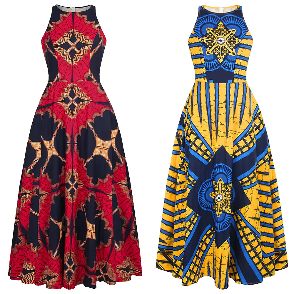 Sleeveless Printed Maxi Dress