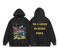 Distressed Leisure Couple Hoodies Vintage