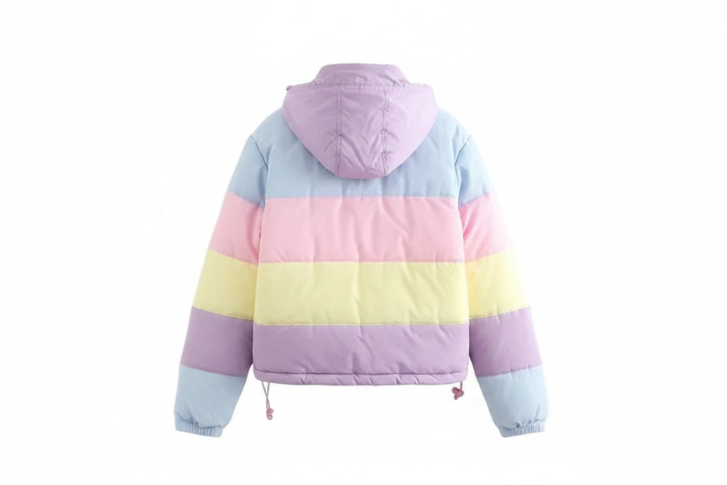 Rainbow Loose Thick Cotton Jacket