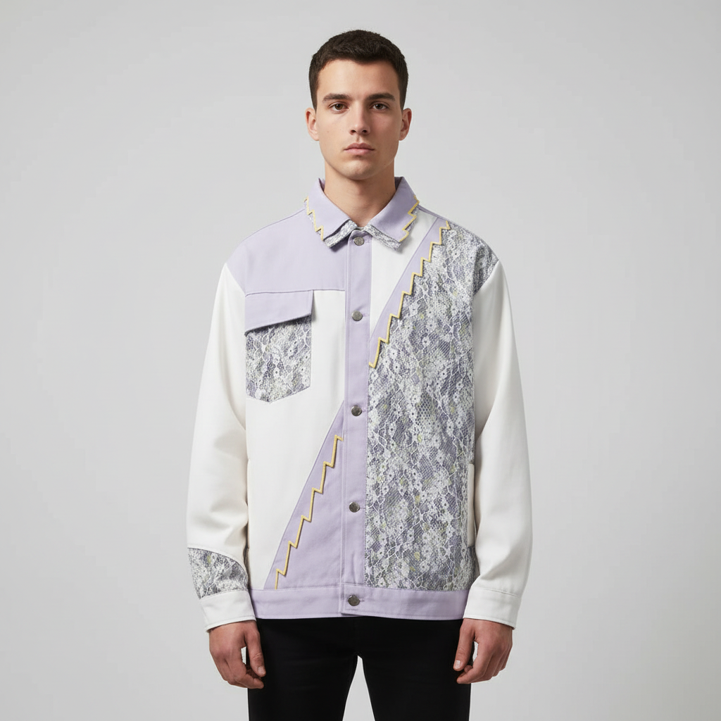 Lace Splicing Color Jacket