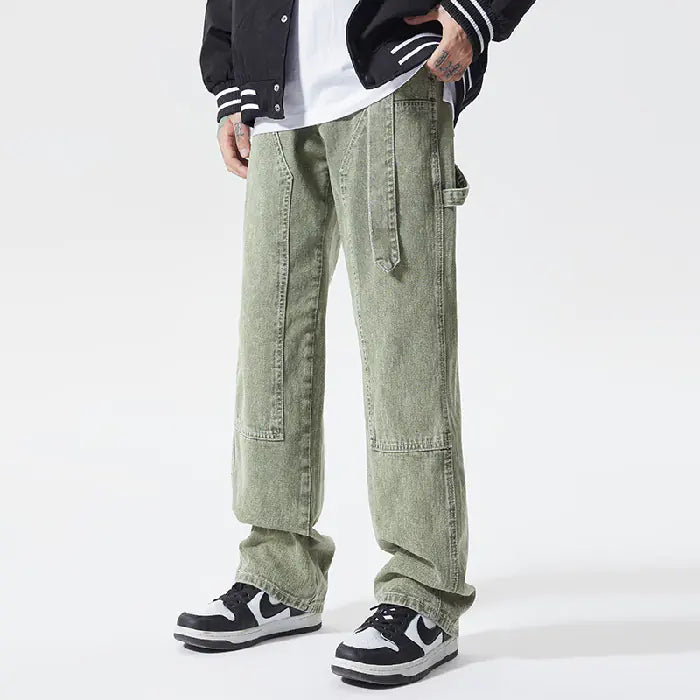 Trendy Colorful Loose Denim Pants