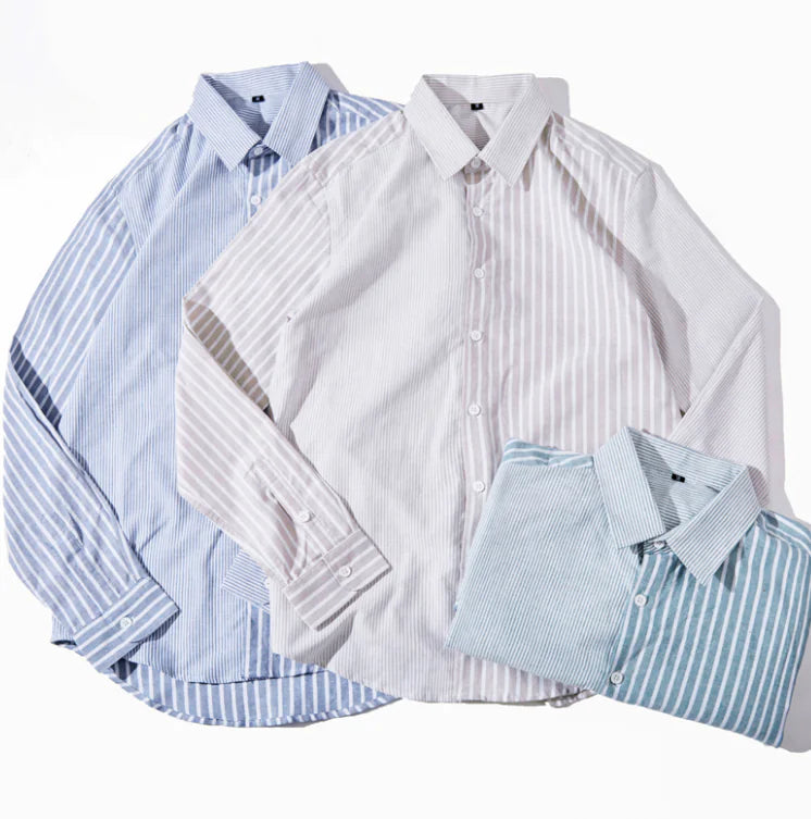 Striped Slim Fit Cotton Work Shirt