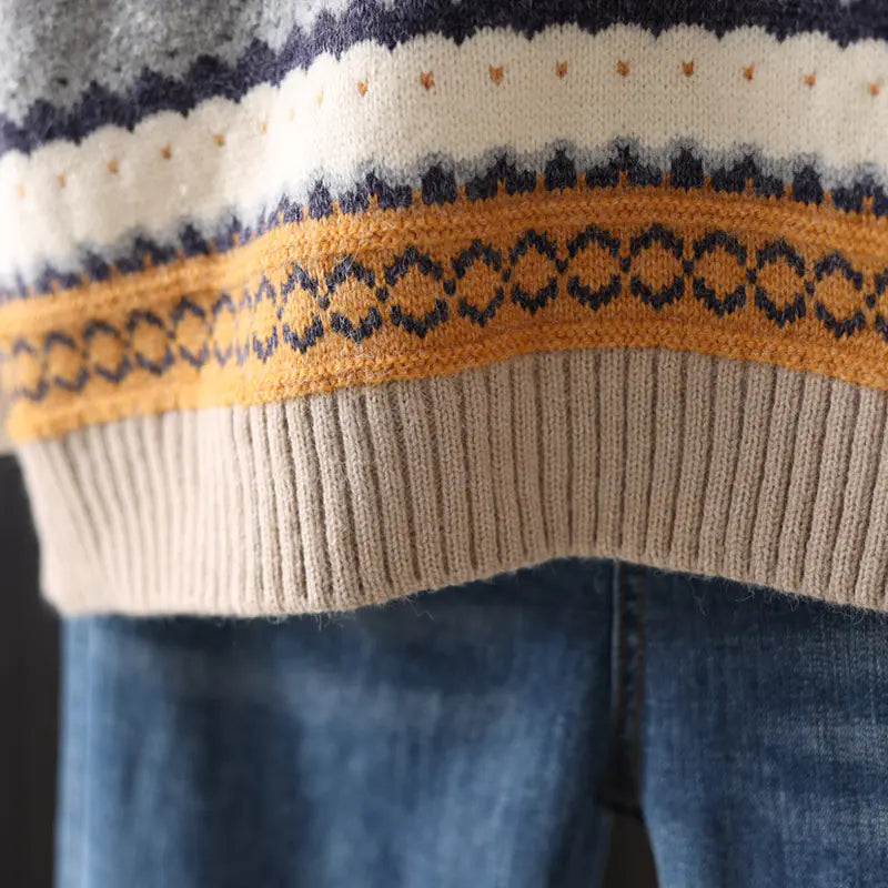Vintage Embroidered V-Neck Knit Vest