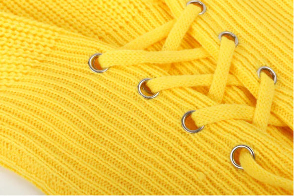 Short Knit Sweater with Waist Tie