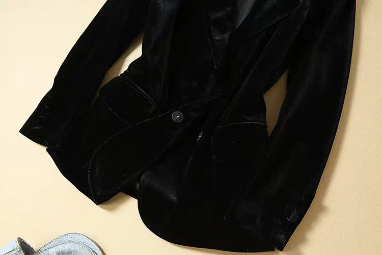 Velvet Suit Set with Long Pants