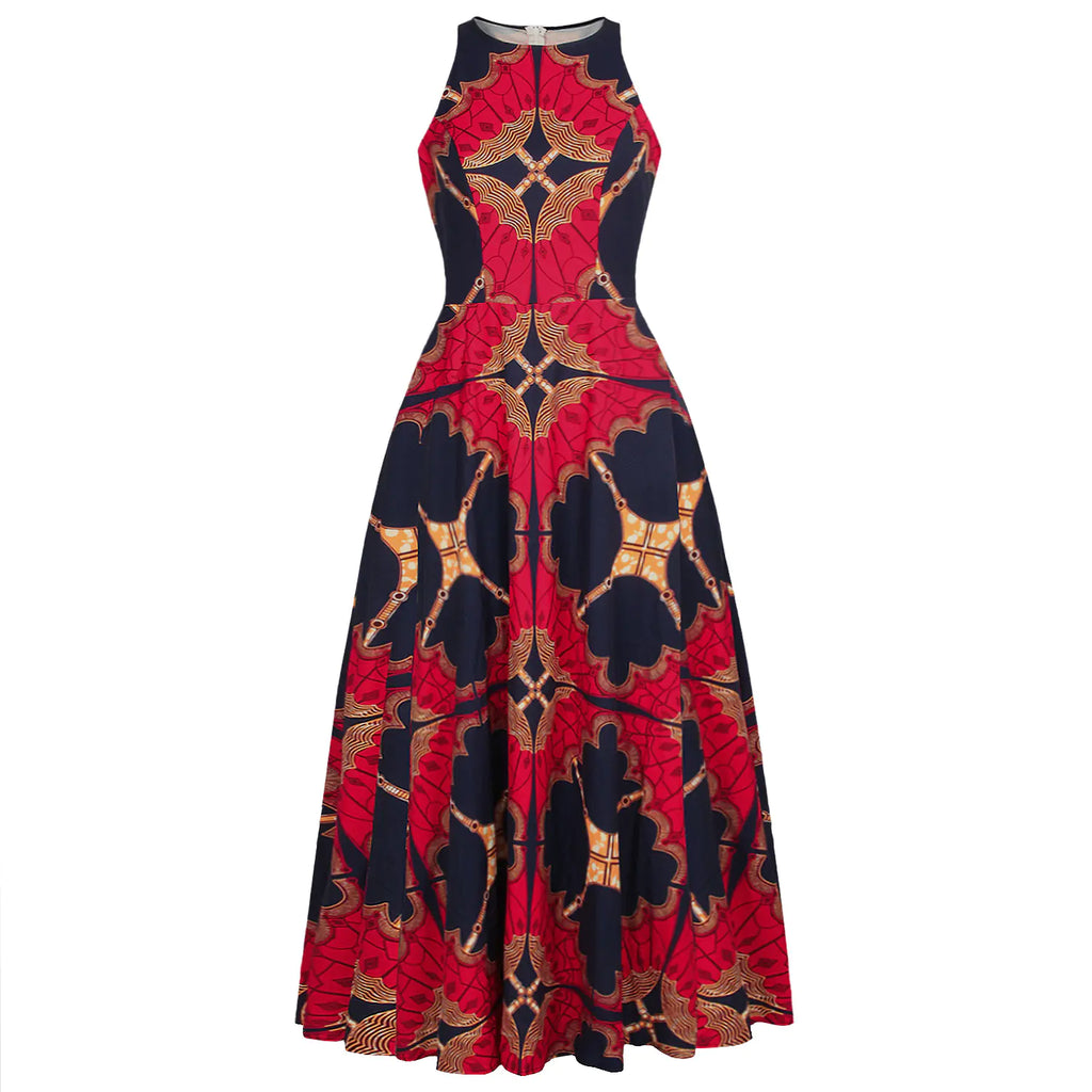 Sleeveless Printed Maxi Dress