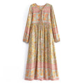 Floral Fringed Long Dress