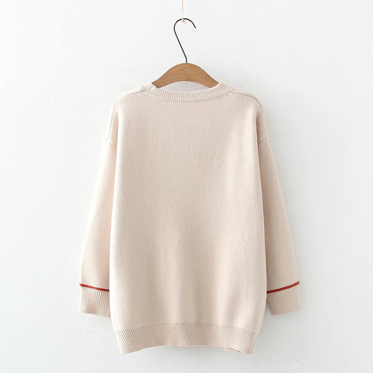 Cartoon Floral Pattern Oversized Knit Sweater