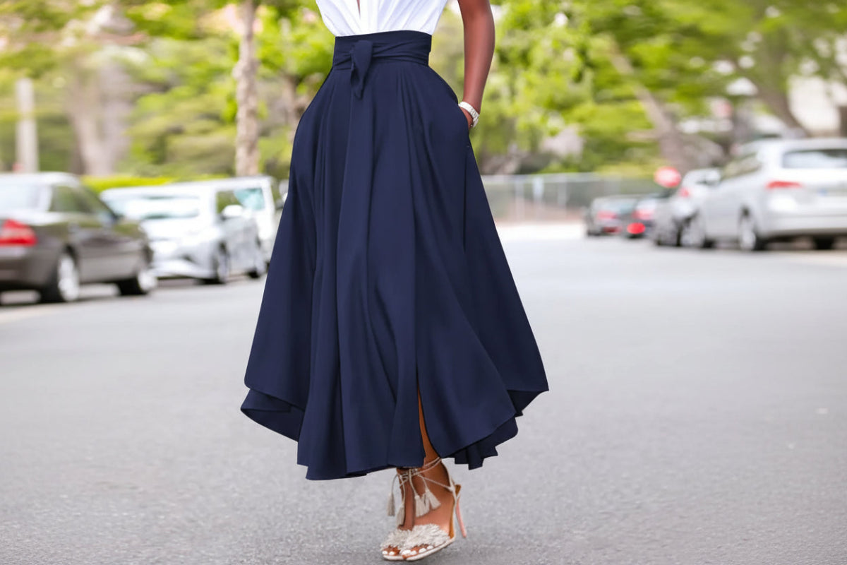 Vintage Summer Long Maxi Skirts with Zipper