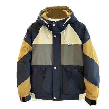 Patchwork Contrast Color Bomber Jacket