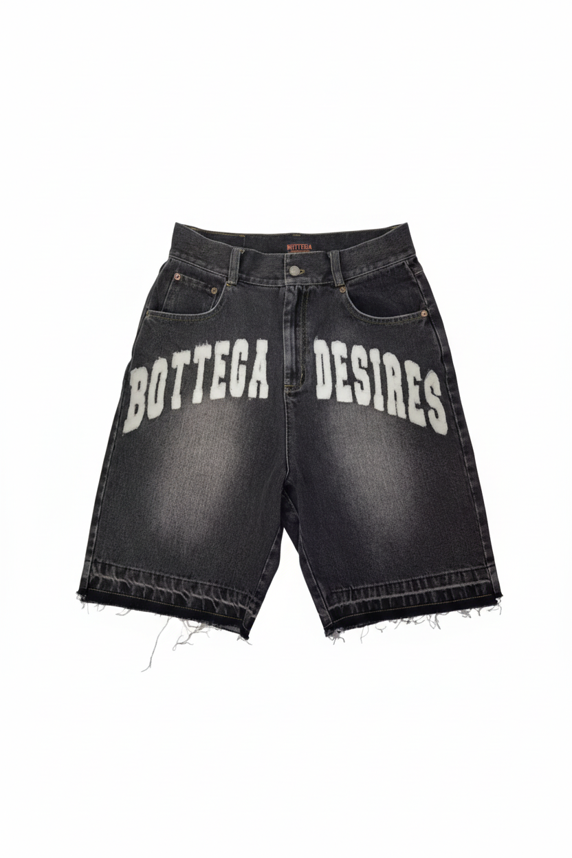 Unisex Embroidered Denim Shorts