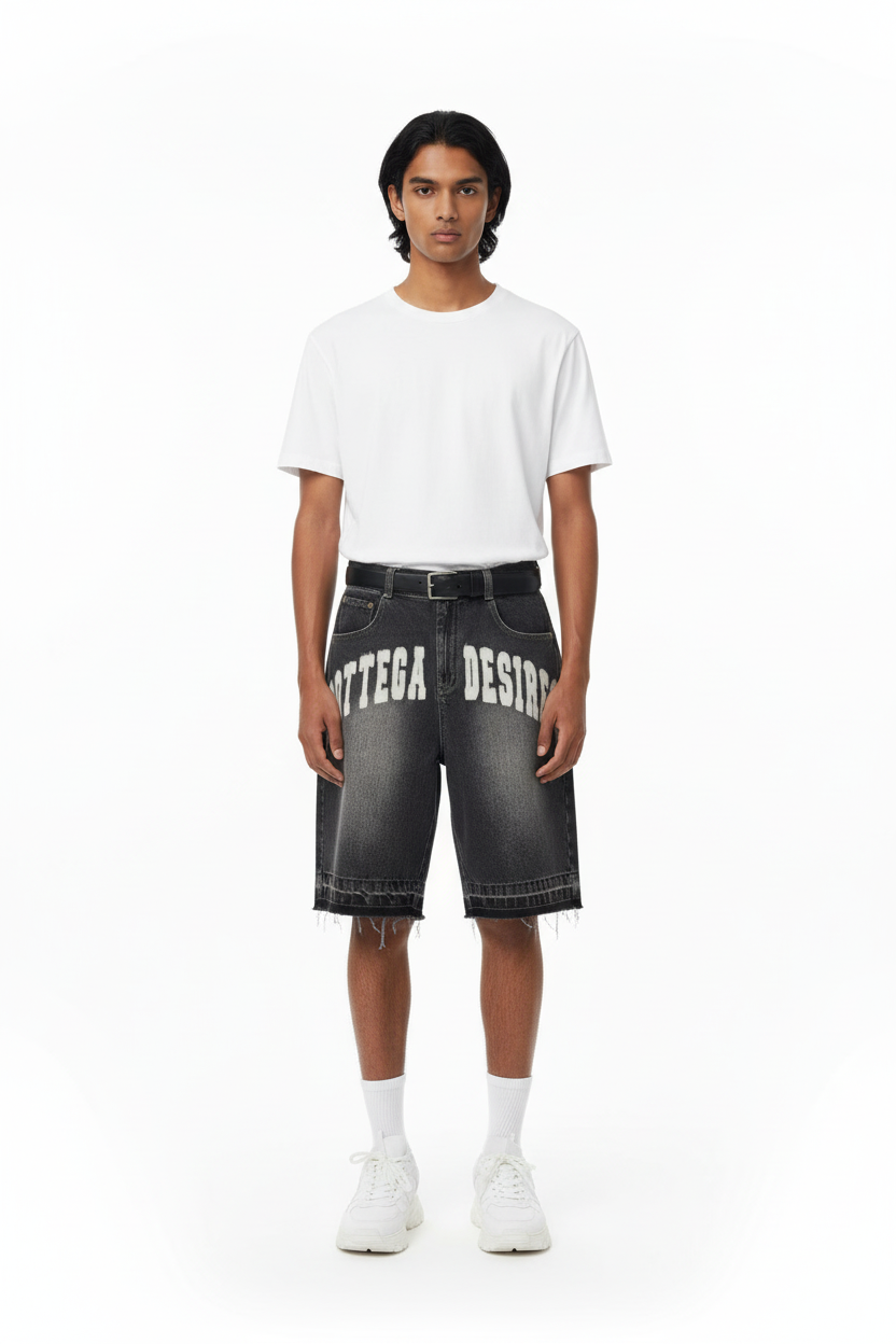 Unisex Embroidered Denim Shorts