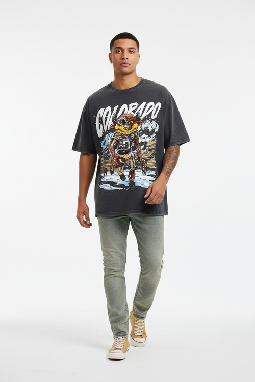 American Vintage Oversized Skeleton Graphic T-Shirt - Male Model