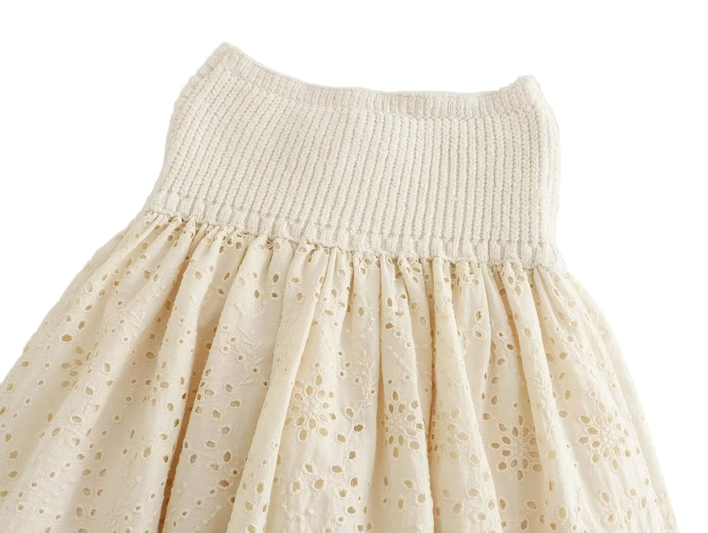 Embroidered Knit Dress