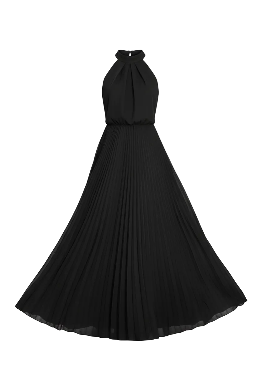 Cozoc Halter Pleated Dress