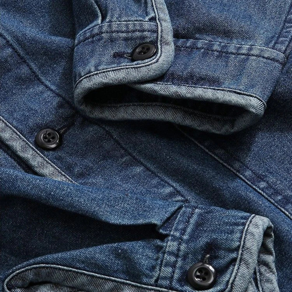 Retro V-Neck Denim Jacket