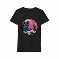 Black Anime Sunset Wave T-shirt - Short