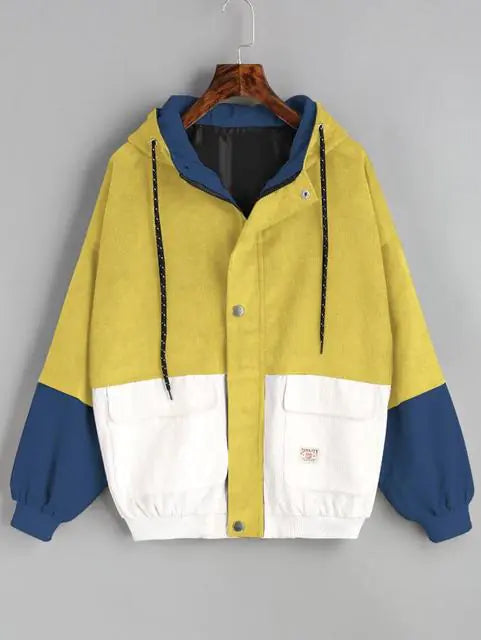 Color Block Hooded Jacket