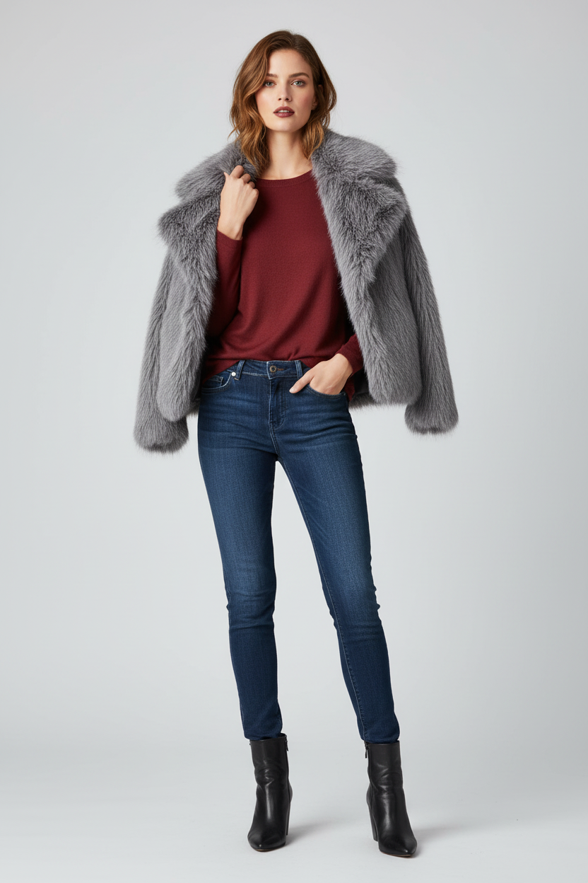 Casual Long Sleeve Top - Wine Red