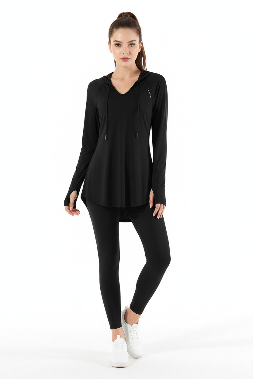 Casual Loose Gym Fit Top - Black