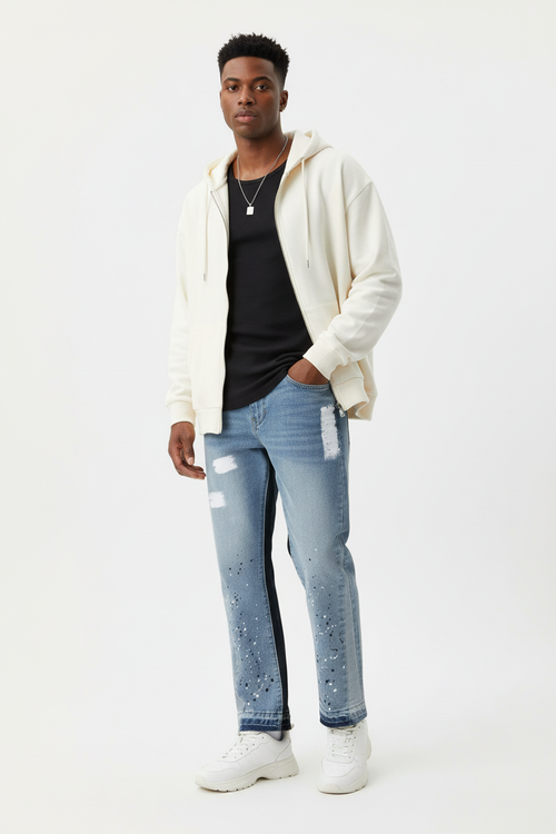 Casual Washed Jeans - Male Model