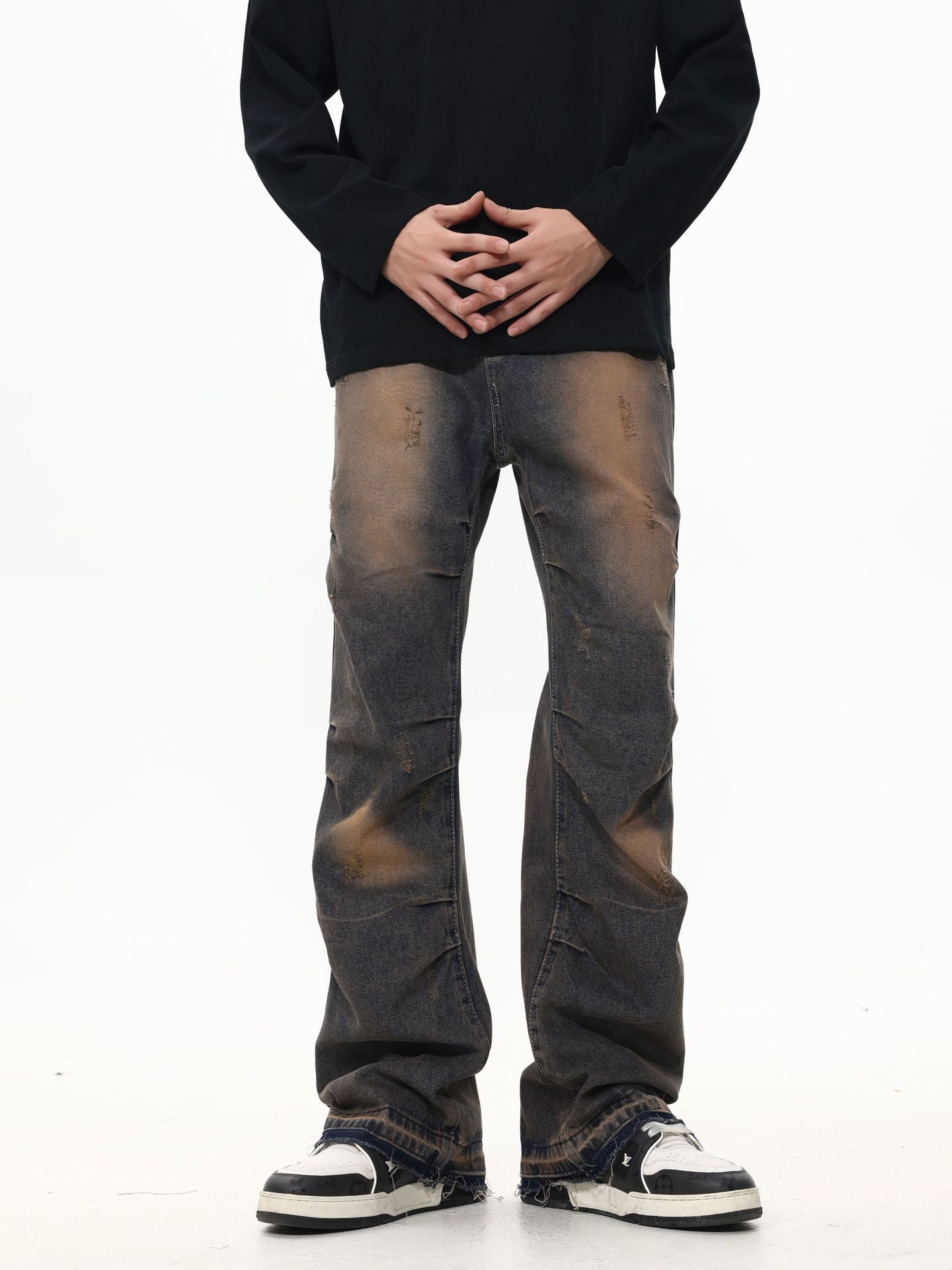 Washed Denim Trousers