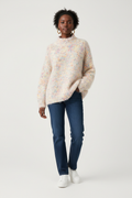 Chunky Knit Turtleneck - Apricot Model