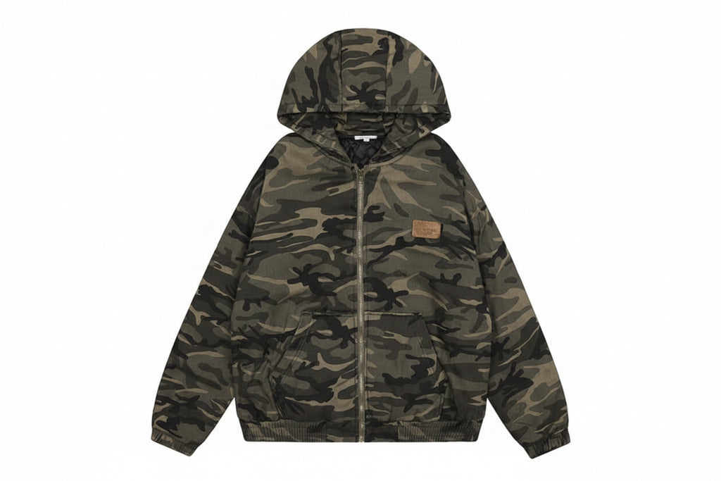 Camouflage Hooded Cotton Jacket