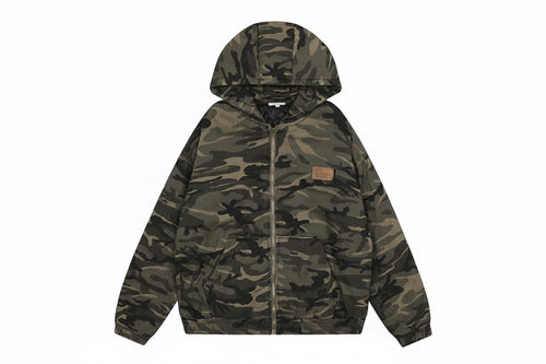 Camouflage Hooded Cotton Jacket