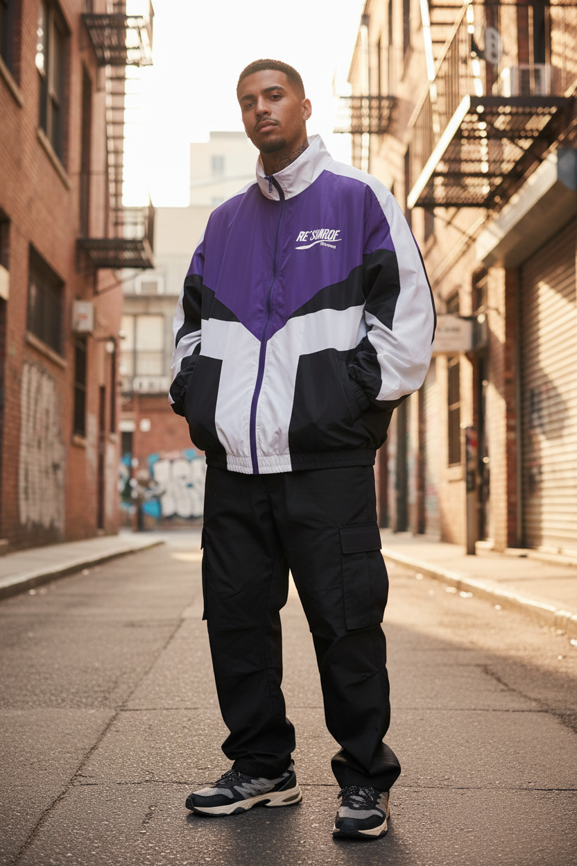 Deeptown Vintage Oversized Bomber Jacket - Male Model