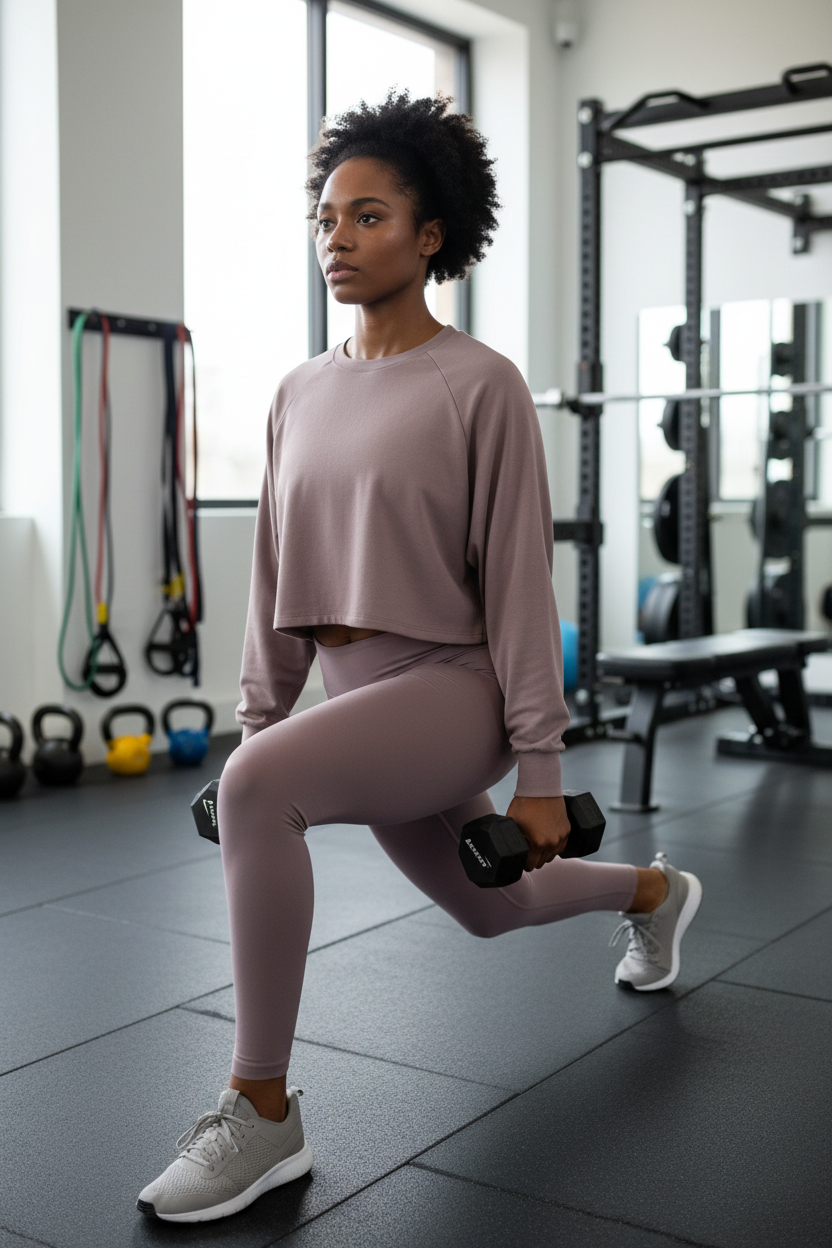 Diverse model wearing product at the gym - 4K