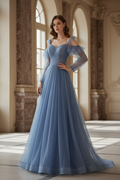Blue Long Evening Dress