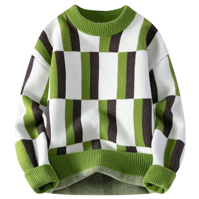 Multicolor Round Neck Knit Sweater