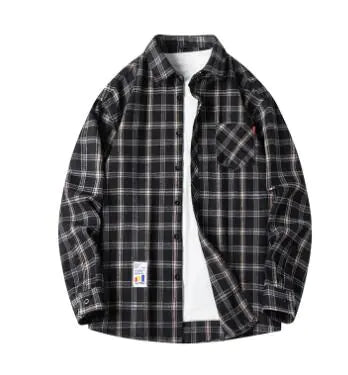 Cotton Plaid Shirt - Long Sleeves