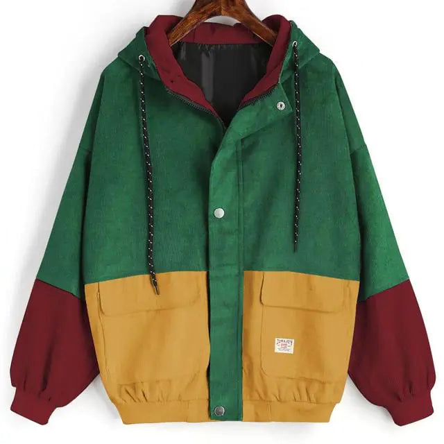 Color Block Hooded Jacket