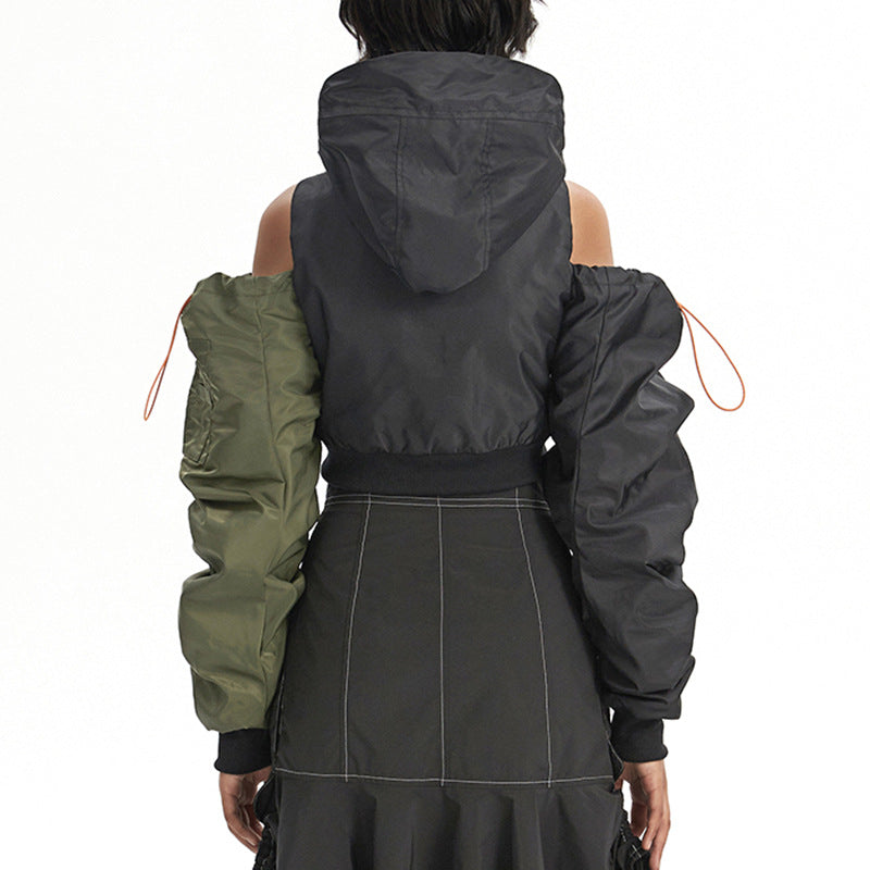 Color-Blocked Hooded Jacket