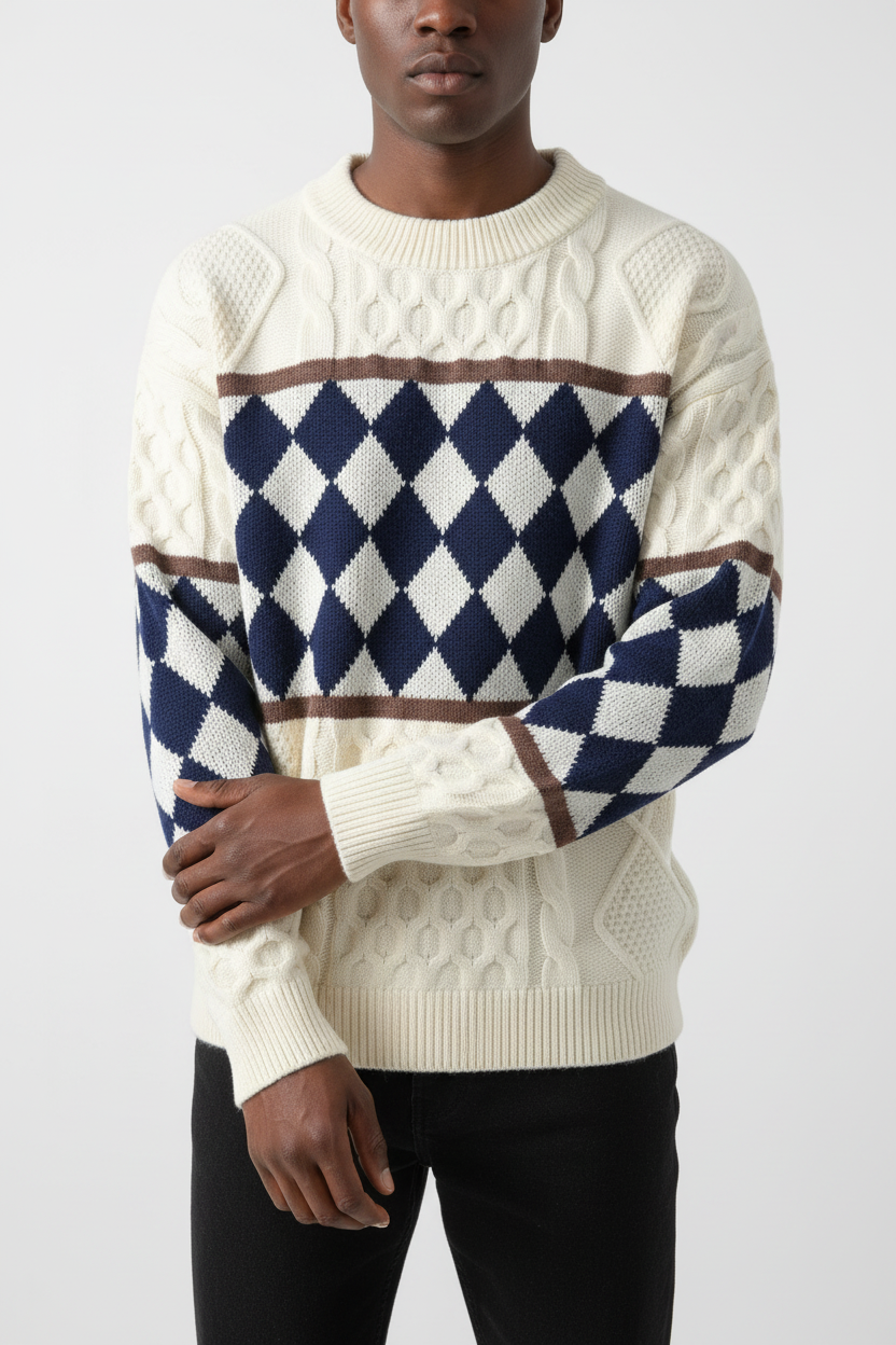 Apollo Check Sweater- Stylish Knitwear