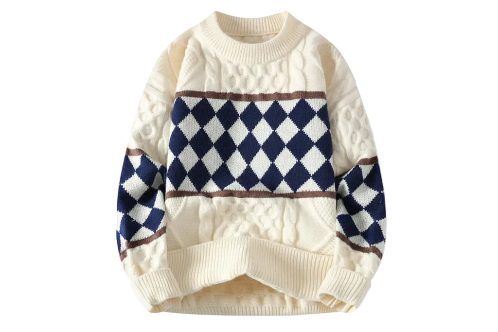Apollo Check Sweater- Stylish Knitwear