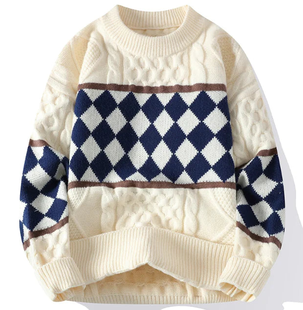 Apollo Check Sweater- Stylish Knitwear