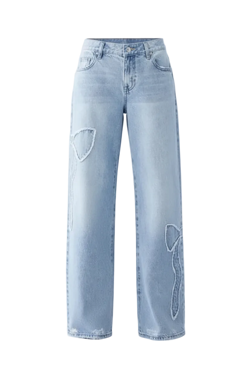 Embroidered Side Frayed Butterfly Trousers - Accurate Product