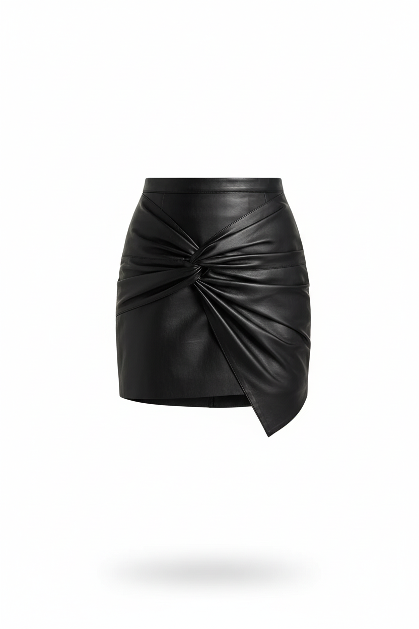 European American Leather Skirt Black - No Mannequin